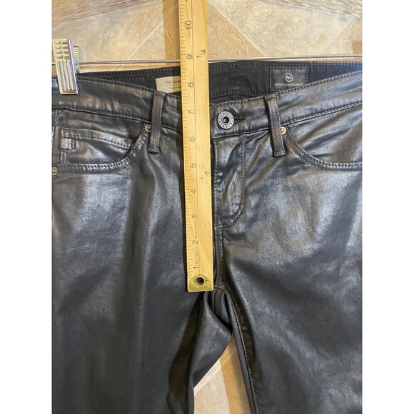 AG Pants Womens Size 25 R Leatherette Super Black The Legging Ankle Super Skinny - Picture 11 of 12